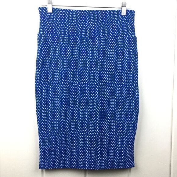 LulaRoe Blue Polka Dot Cassie Pencil Skirt S - Picture 8 of 8